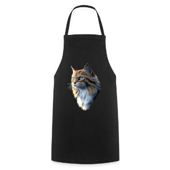 Cat Norwegian Forest Cat Norwegian Forest Cats - Cooking Apron - black - Front - AI Model Male 185 dark (185cm)