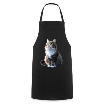 Cat Norwegian Forest Cat Norwegian Forest Cats - Cooking Apron - black - Front - AI Model Male 185 dark (185cm)