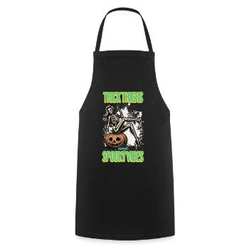 Thick Thighs And Spooky Vibes Halloween Girls - Cooking Apron - black - Front - AI Model Male 185 dark (185cm)