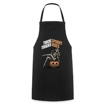 Thick Thighs And Spooky Vibes Halloween Girls - Cooking Apron - black - Front - AI Model Male 185 dark (185cm)