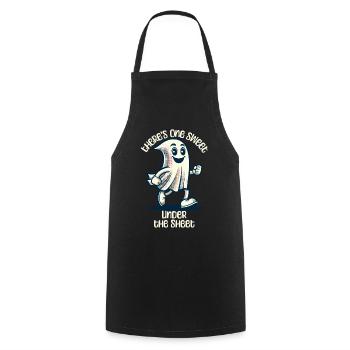Funny Ghost Disguise Halloween Outfit - Cooking Apron - black - Front - AI Model Male 185 dark (185cm)