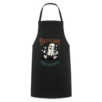Funny Ghost Disguise Halloween Outfit - Cooking Apron - black - Front - AI Model Male 185 dark (185cm)