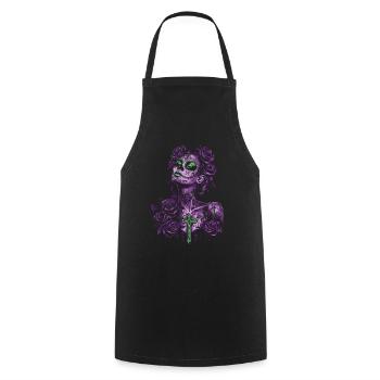 Catrina mystique avec croix pour Dia de los Muertos - Tablier de cuisine - noir - Devant - AI Model Male 185 dark (185cm)