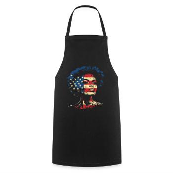 Afro Heritage USA Flag Black History Art - Cooking Apron - black - Front - AI Model Male 185 dark (185cm)