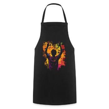 Afro American Resilience Black History Monthv - Cooking Apron - black - Front - AI Model Male 185 dark (185cm)