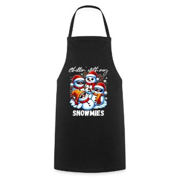 Weihnachten Schneemann Kumpel Freunde Fun Lustig - Kochschürze - Schwarz - Vorne - AI Model Male 185 dark (185cm)