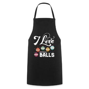 I Love Christmas Balls - Cooking Apron - black - Front - AI Model Male 185 dark (185cm)