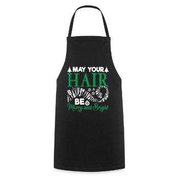 Hairstylist May Your Hair Be Merry And Bright - Cooking Apron - black - Front - AI Model Male 185 dark (185cm)