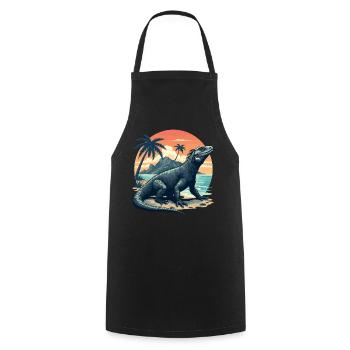 Iguana Galapagos - Cooking Apron - black - Front - AI Model Male 185 dark (185cm)