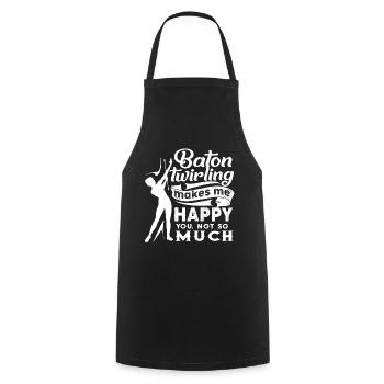 Baton Twirling Makes Me Happy - Cooking Apron - black - Front - AI Model Male 185 dark (185cm)