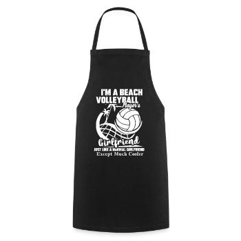 Beach Volleyball Girlfriend Cooler - Cooking Apron - black - Front - AI Model Male 185 dark (185cm)