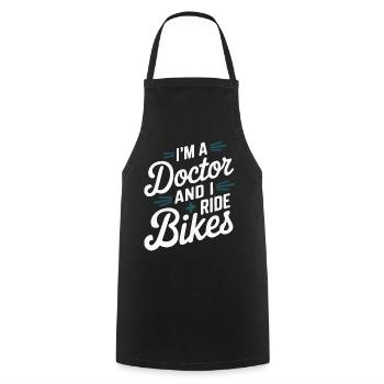 Doctor and Cyclist - Cooking Apron - black - Front - AI Model Male 185 dark (185cm)