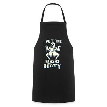 lustiger Gespenster Spruch i put the boo in booty - Kochschürze - Schwarz - Vorne - AI Model Male 185 dark (185cm)