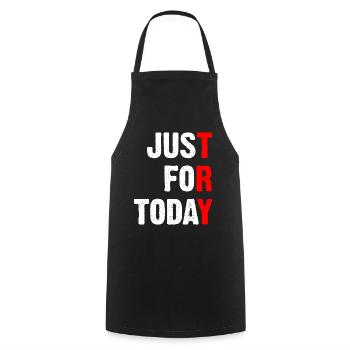 Just For Today - Try - Cooking Apron - black - Front - AI Model Male 185 dark (185cm)