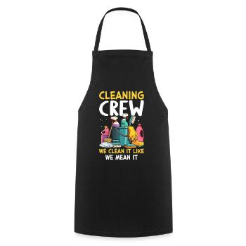 Cleaning Crew We Clean It Like We Mean It - Kochschürze - Schwarz - Vorne - AI Model Male 185 dark (185cm)