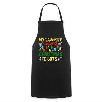 My Favorite Colors Is Christmas Lights - Cooking Apron - black - Front - AI Model Male 185 dark (185cm)