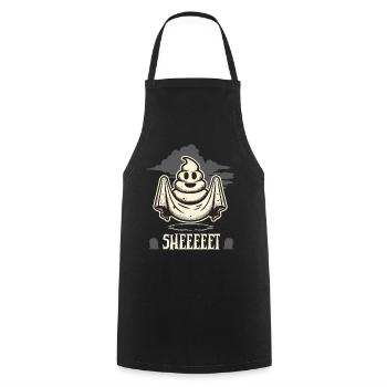 Halloween Poop Pile Ghost Sheet Fun - Cooking Apron - black - Front - AI Model Male 185 dark (185cm)