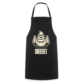Halloween Poop Pile Ghost Sheet Fun - Cooking Apron - black - Front - AI Model Male 185 dark (185cm)