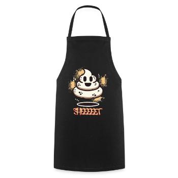 Funny Poop Pile Ghost Halloween Poop - Cooking Apron - black - Front - AI Model Male 185 dark (185cm)