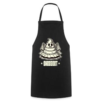Halloween Poop Pile Ghost Sheet - Cooking Apron - black - Front - AI Model Male 185 dark (185cm)