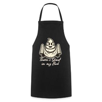 Halloween Ghost Humor in Bed - Cooking Apron - black - Front - AI Model Male 185 dark (185cm)