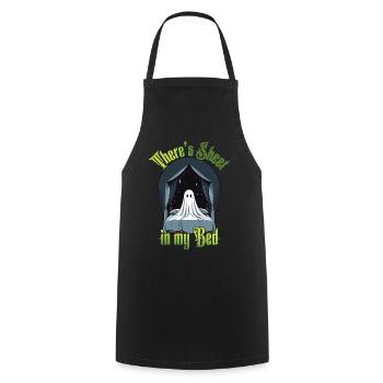 Funny Halloween Saying: There's Sheet In My Bed - Cooking Apron - black - Front - AI Model Male 185 dark (185cm)