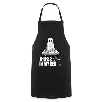 Funny Halloween Saying: There's Sheet In My Bed - Cooking Apron - black - Front - AI Model Male 185 dark (185cm)