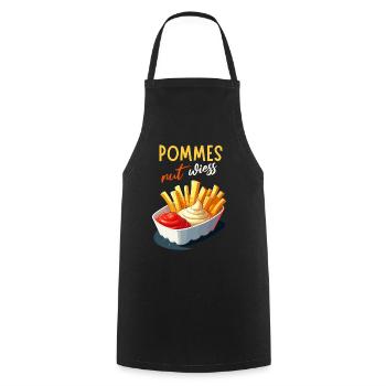 fries rut wiess snack bar cologne kölsch party funny - Cooking Apron - black - Front - AI Model Male 185 dark (185cm)