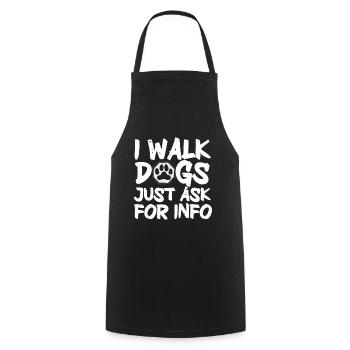 Dog Walker Professional Pet Sitter Dog Walking - Cooking Apron - black - Front - AI Model Male 185 dark (185cm)