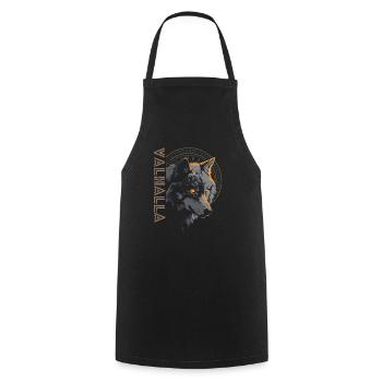 Vegvisir Wolf Runes Culture nordique Valhalla - Tablier de cuisine - noir - Devant - AI Model Male 185 dark (185cm)