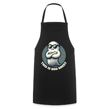 Drôle de fantôme d’Halloween : c’est la feuille Boo - Tablier de cuisine - noir - Devant - AI Model Male 185 dark (185cm)