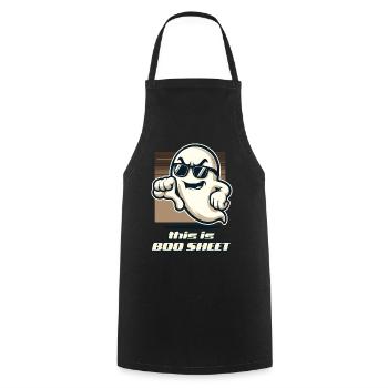 Funny Halloween Ghost This Is Boo Sheet - Cooking Apron - black - Front - AI Model Male 185 dark (185cm)