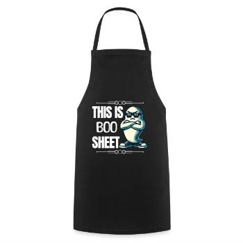Drôle de fantôme d’Halloween 'This Is Boo Sheet' - Tablier de cuisine - noir - Devant - AI Model Male 185 dark (185cm)