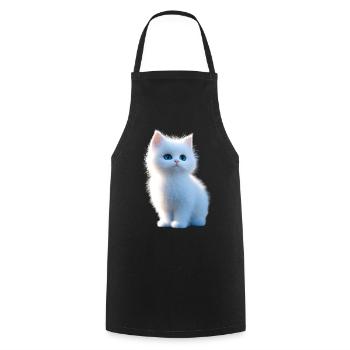 Chat Angora Blanc Chat Angora Chats Angora Mignons - Tablier de cuisine - noir - Devant - AI Model Male 185 dark (185cm)