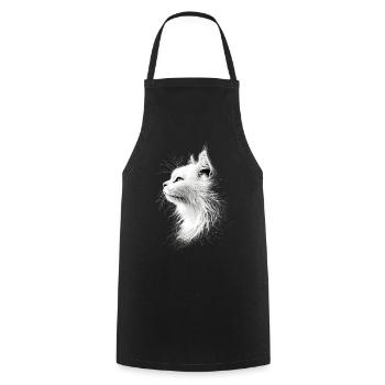 Chat Angora Blanc Chat Angora Chats Angora Mignons - Tablier de cuisine - noir - Devant - AI Model Male 185 dark (185cm)