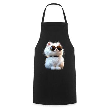 Chat Angora Blanc Chat Angora Chats Angora Mignons - Tablier de cuisine - noir - Devant - AI Model Male 185 dark (185cm)