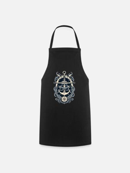Ästhetisches Anker Design - Kochschürze - Schwarz