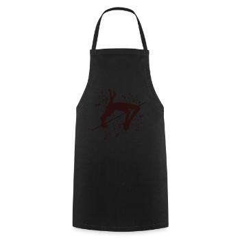 Hochspringer Wasserfarben Hochsprung - Kochschürze - Schwarz - Vorne - AI Model Male 185 dark (185cm)