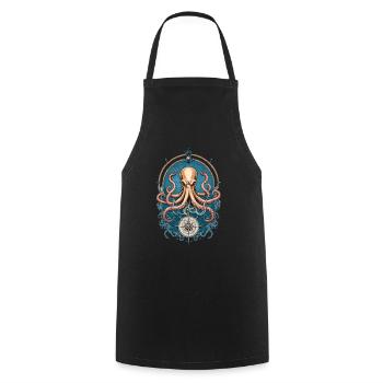 Octopus Sea Monster Hobby Pêcheur Marin - Tablier de cuisine - noir - Devant - AI Model Male 185 dark (185cm)