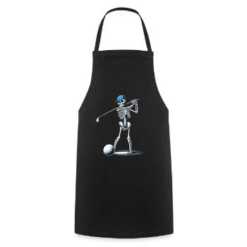 Halloween Golfer Golf Play Golf Club Skeleton - Cooking Apron - black - Front - AI Model Male 185 dark (185cm)
