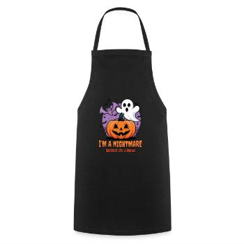 Niedliches Geister Halloween Outfit Damen - Kochschürze - Schwarz - Vorne - AI Model Male 185 dark (185cm)