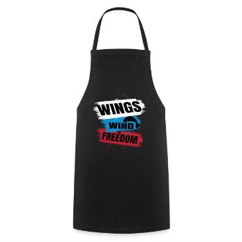 Wings Wind Freedom – Paragliding Design - Cooking Apron - black - Front - AI Model Male 185 dark (185cm)