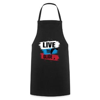 Live to Glide – Paragliding Design - Cooking Apron - black - Front - AI Model Male 185 dark (185cm)