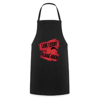 Vivre léger, voler haut - Tablier de cuisine - noir - Devant - AI Model Male 185 dark (185cm)