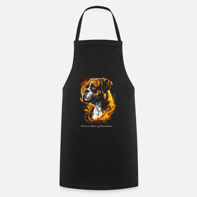 Home is where my Boxer lives... - Cooking Apron - black
