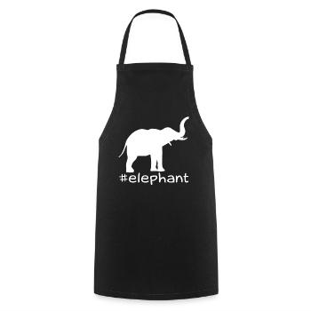Funny Elephant Hashtag - Cooking Apron - black - Front - AI Model Male 185 dark (185cm)