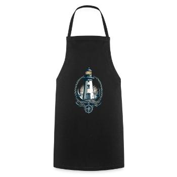 Lighthouse Hobby Fisherman Seafarer Sea Lover - Cooking Apron - black - Front - AI Model Male 185 dark (185cm)