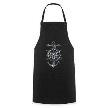 Maritime Compass Anchor Symbol - Cooking Apron - black - Front - AI Model Male 185 dark (185cm)