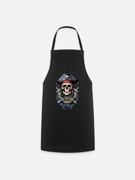 Costume de Pirate Drapeau Drapeau Jolly Roger - Tablier de cuisine - noir