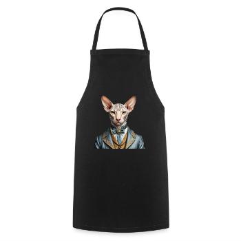 Elegante Sphynx - Kochschürze - Schwarz - Vorne - AI Model Male 185 dark (185cm)